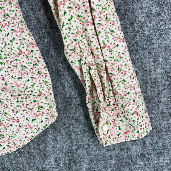 Talbots Floral Button Down Shirt - Cream and Pink - Picture 5 of 12